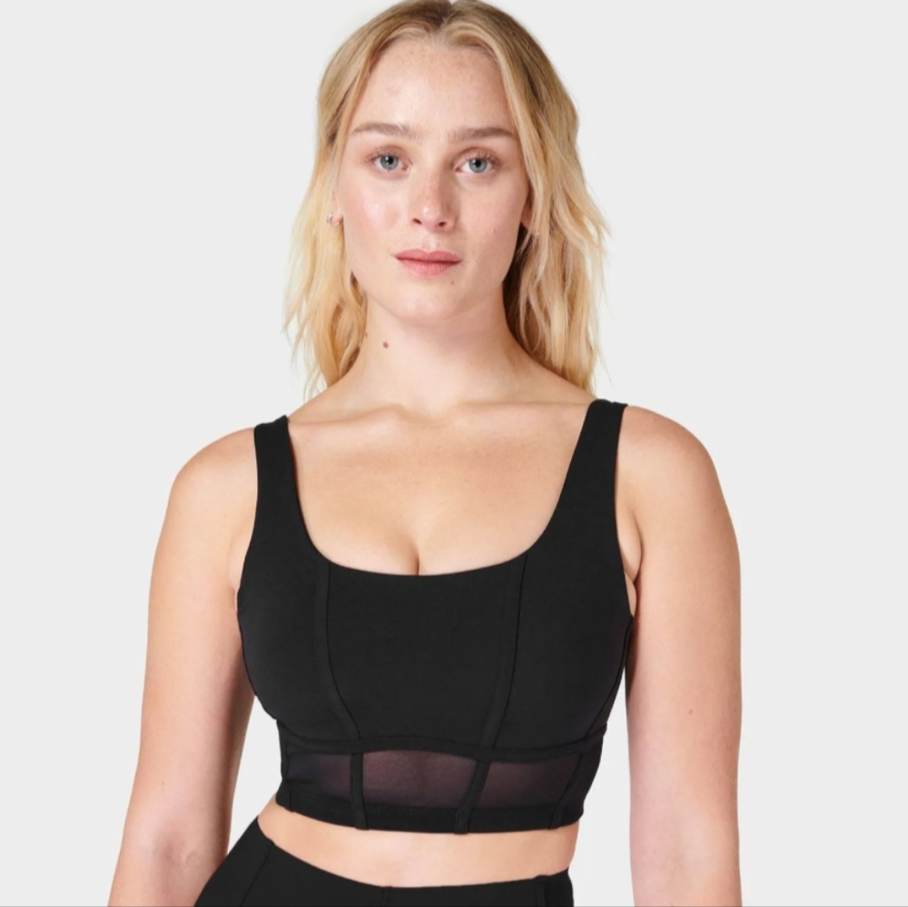 Sweaty Betty Black Power Contour Corset Sports Bra Size XS